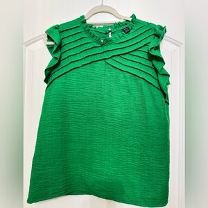 Green Ruffled Women's Top